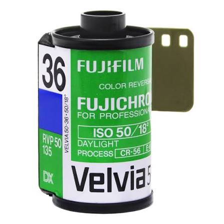 Fujifilm Velvia 50 colour slide 35mm film roll
