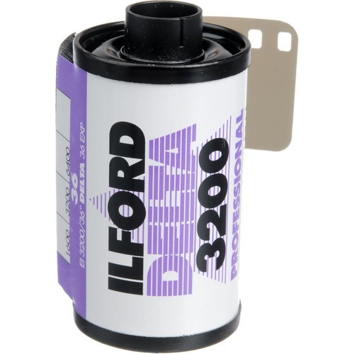 Ilford Delta 3200 high-speed black-and-white 35mm film roll