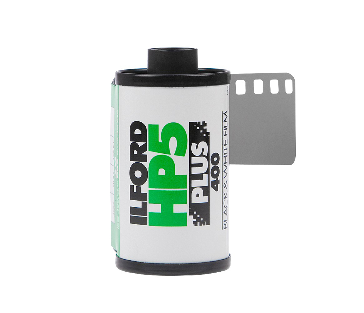 Ilford HP5 Plus 400 black-and-white 35mm film cassette