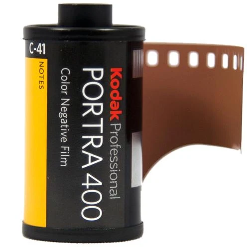 Kodak Portra 400 colour negative 35mm film canister